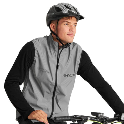 mens reflective grey cycling vest