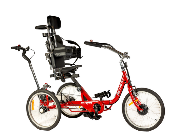 Red Rehatri special needs electric tricycle