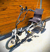 Electric tricycle with strap pedals