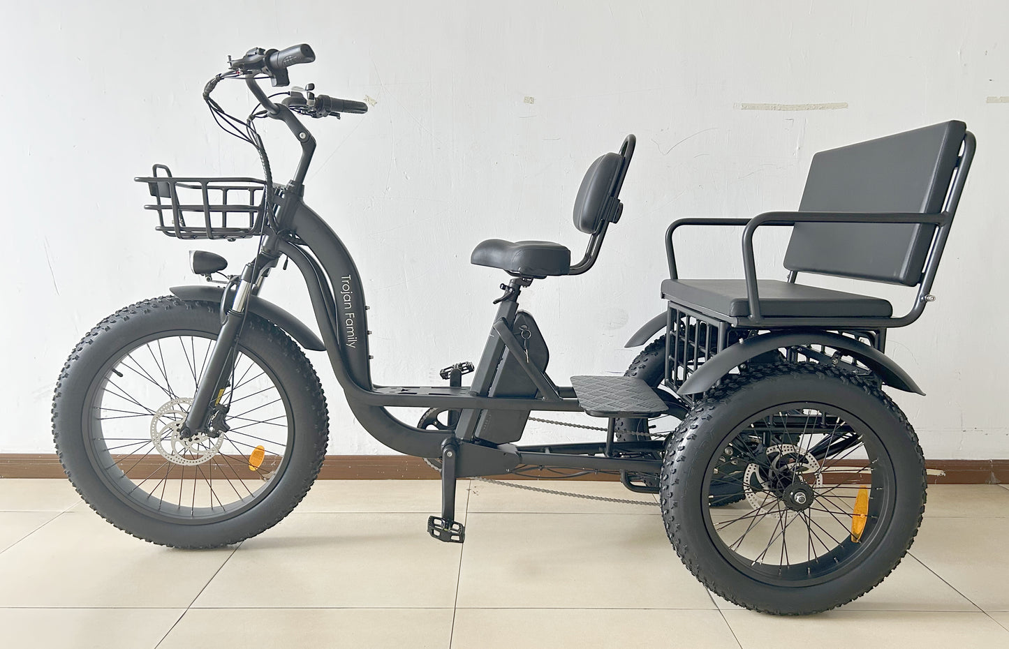 Black Trojan Family Electric Trike