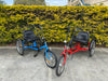 Blue and red Worksman Personal Activity Vehicle Electric Tricycles