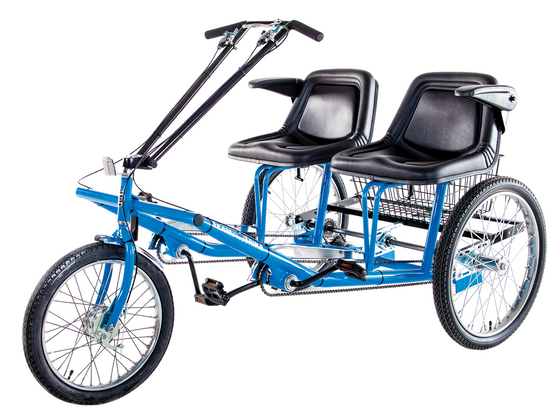 Blue Worksman Team Dual electrical side-by-side tricycle