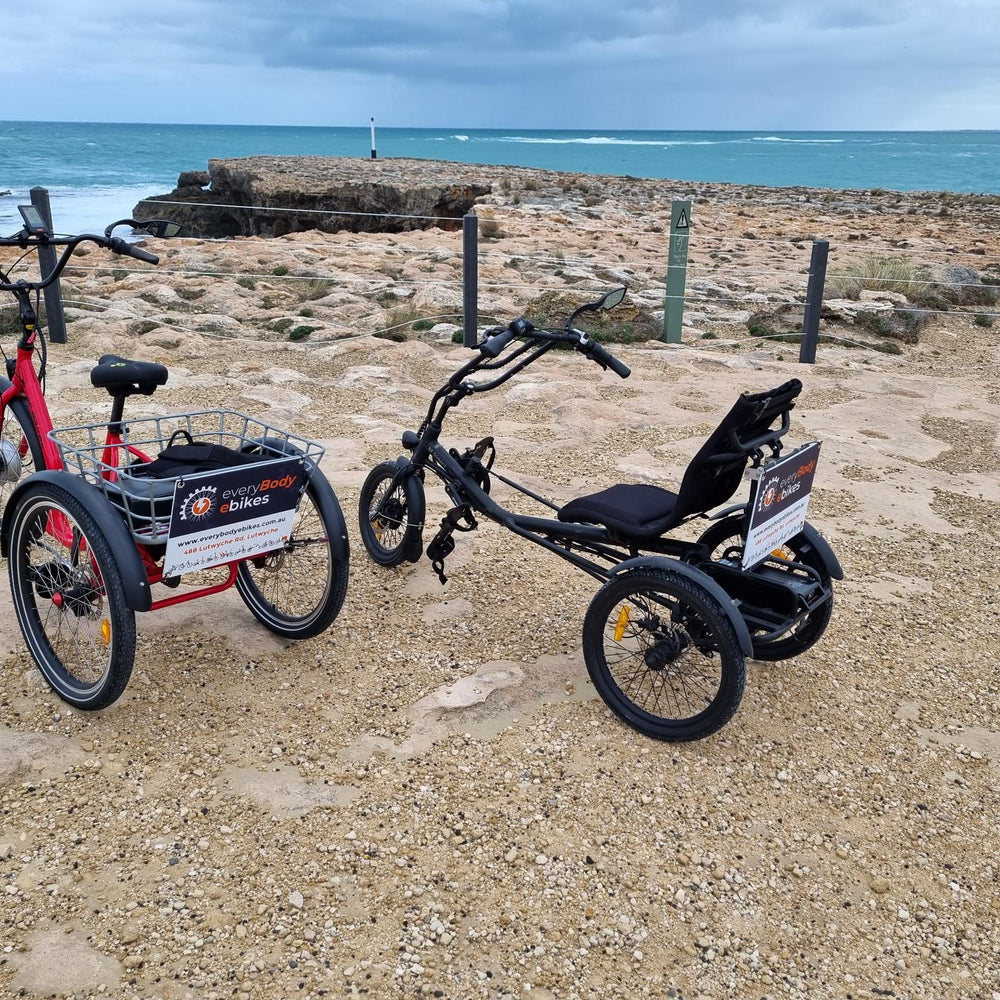 Electric trikes at the beach