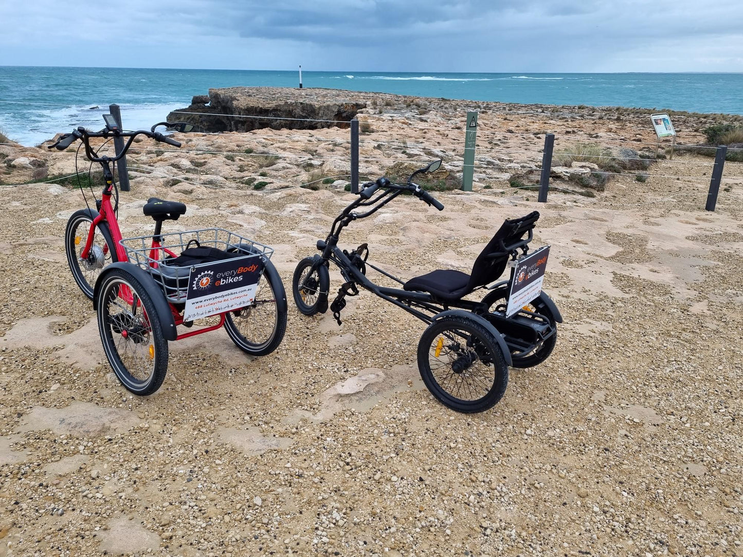 Electric trikes at the beach