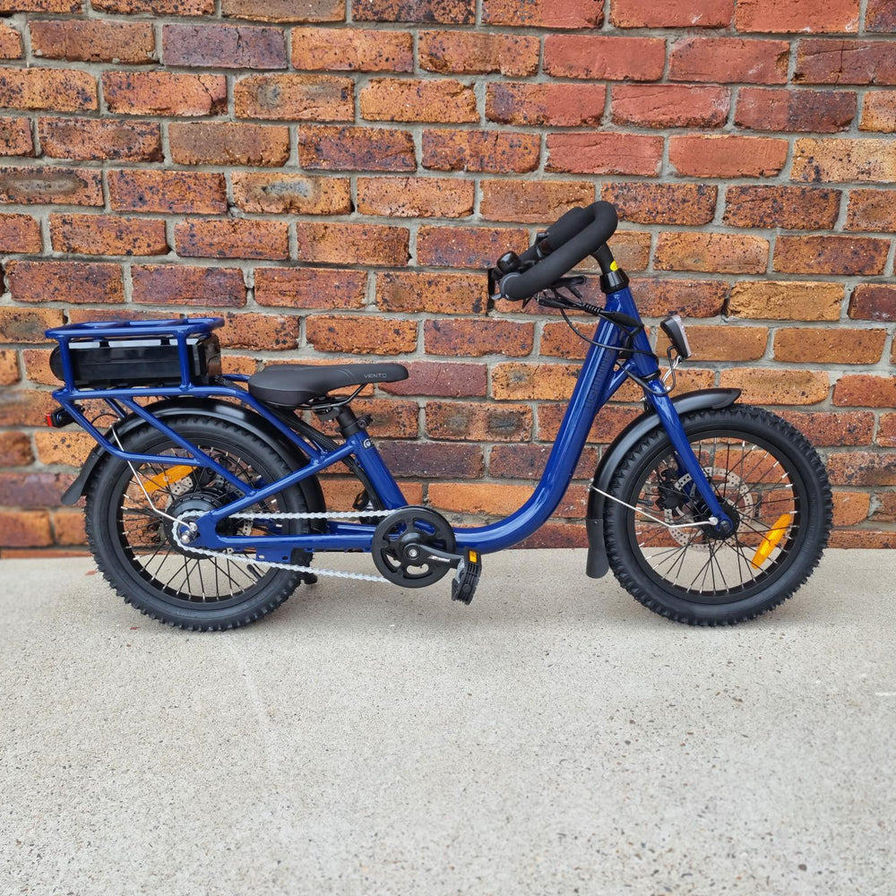 Navy lightning electric bike for short statured riders