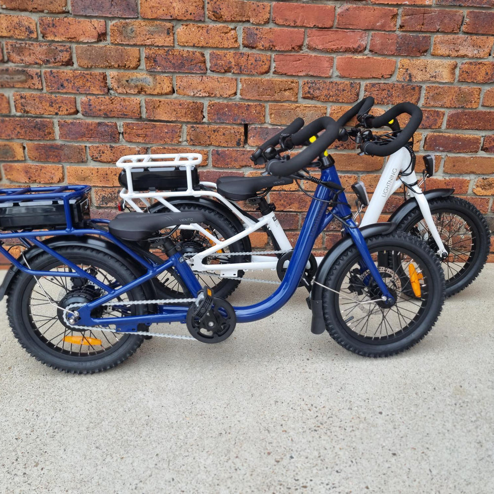 
                      
                        Blue and white Lightnight ebikes 
                      
                    