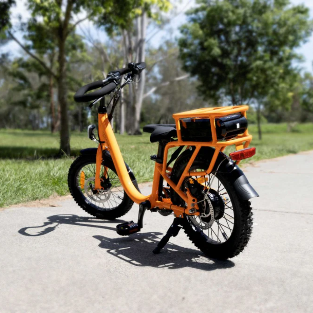 rear view of lightning electric bike