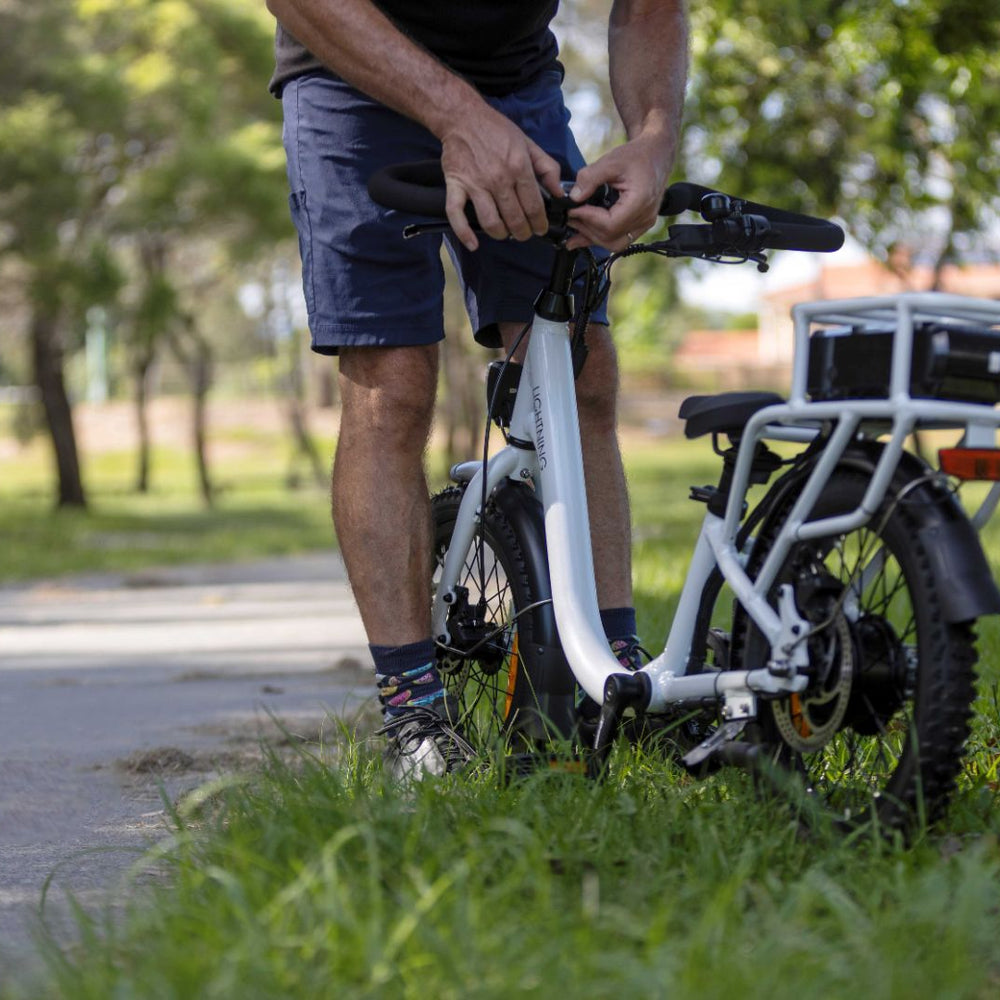 
                      
                        white electric bike
                      
                    