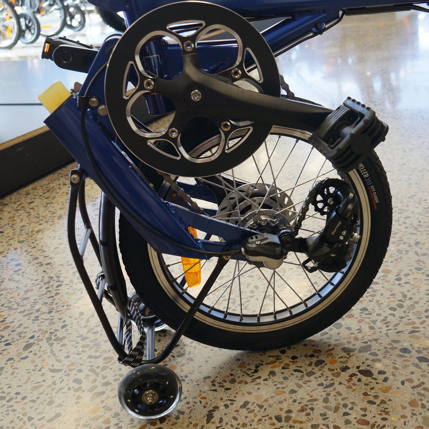 Folded down e bike