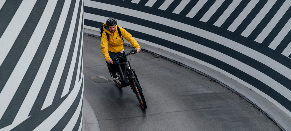 Man riding ebike