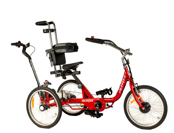 RENTAL Rehatri special needs electric tricycle (with rear steering bar)