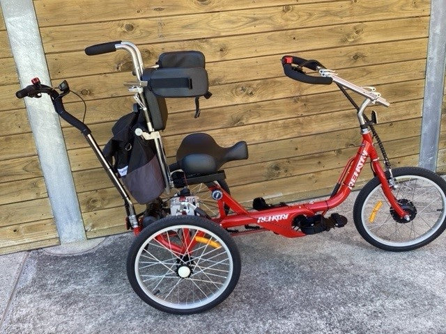 
                      
                        Red Rehatri special needs electric tricycle
                      
                    