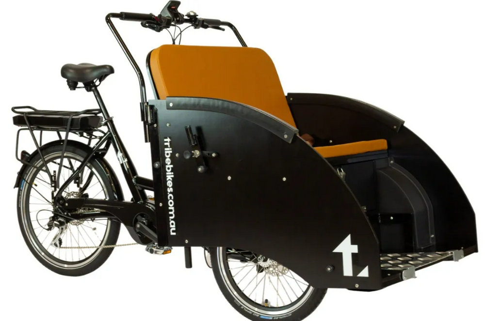 
                  
                    Black Tribe Bikes Ricky Rickshaw with yellow seat
                  
                