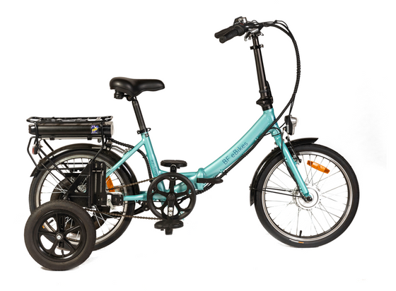 BF ezi-Step 2+2 Folding 20" Electric Bike with adult stabilisers