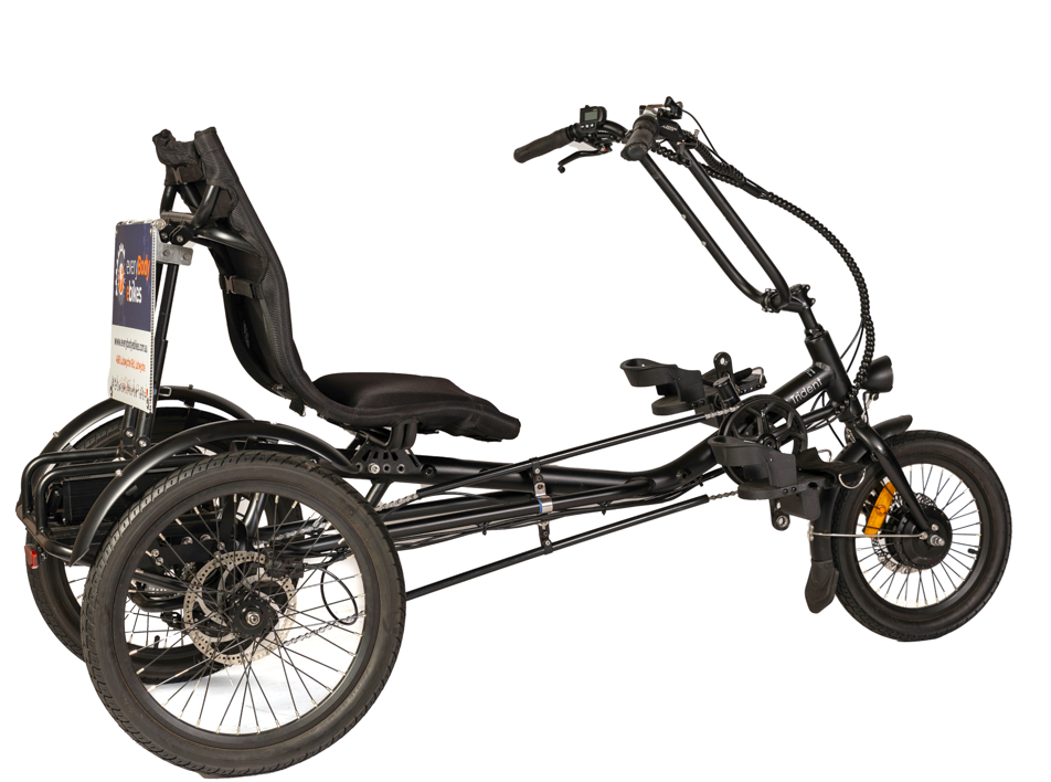 Trident semi-recumbent electric tricycle Trident semi-recumbent electric tricycle