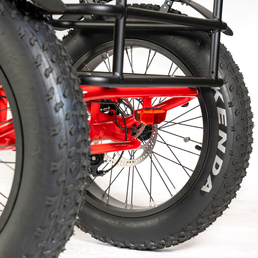 
                      
                        Back wheels on Trojan 20-inch Fat Tyre Electric Tricycle
                      
                    