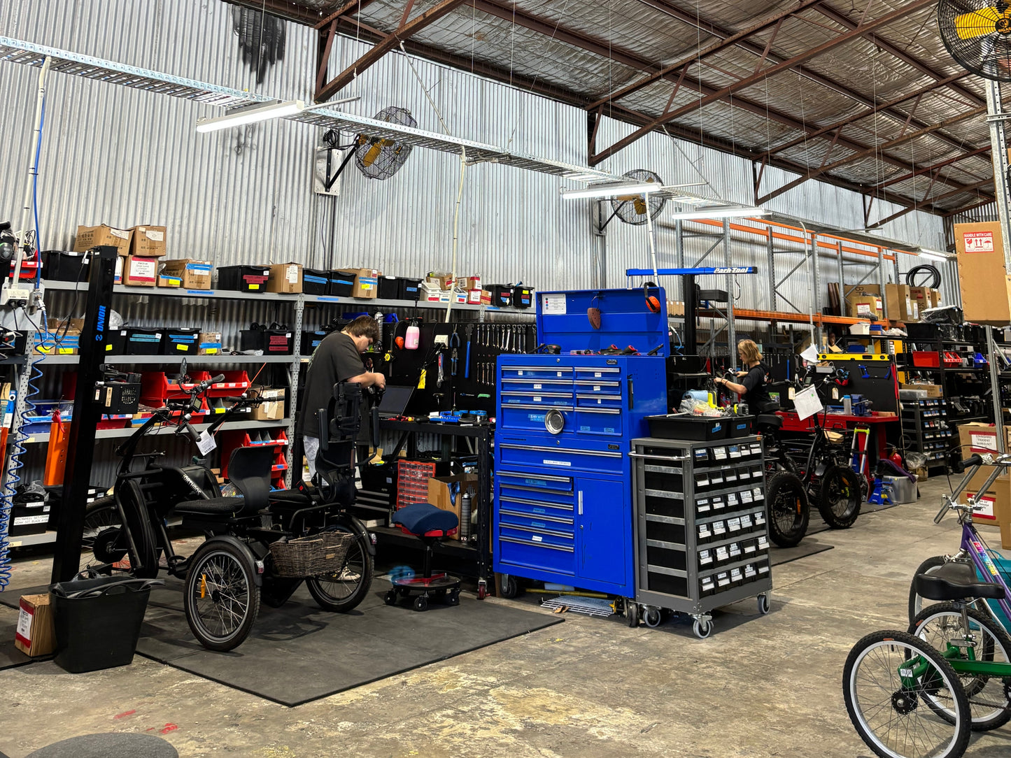 Our Servicing Workshop, where our team do all their servicing, repairs and custom builds.