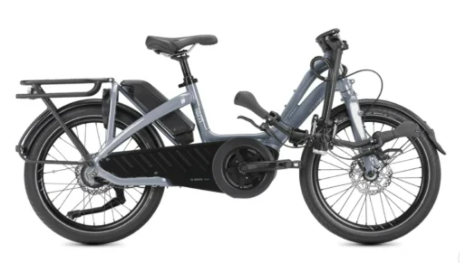 
                      
                        Side view of greay Tern NBD S5i step-through ebike with folded bars
                      
                    