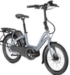 Front view of silver Tern NBD S5i step-through ebike
