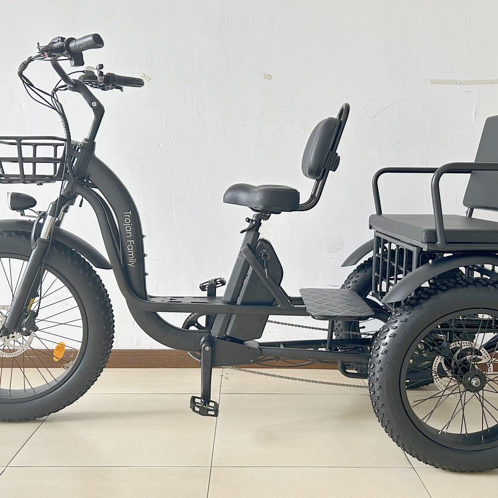 Black Trojan Family Electric Trike