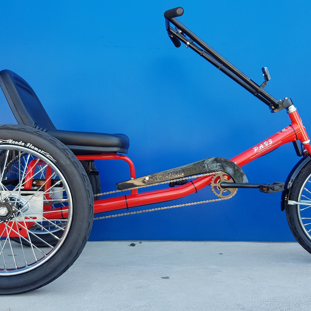 Red Worksman PLR Low Rider Electric Tricycle