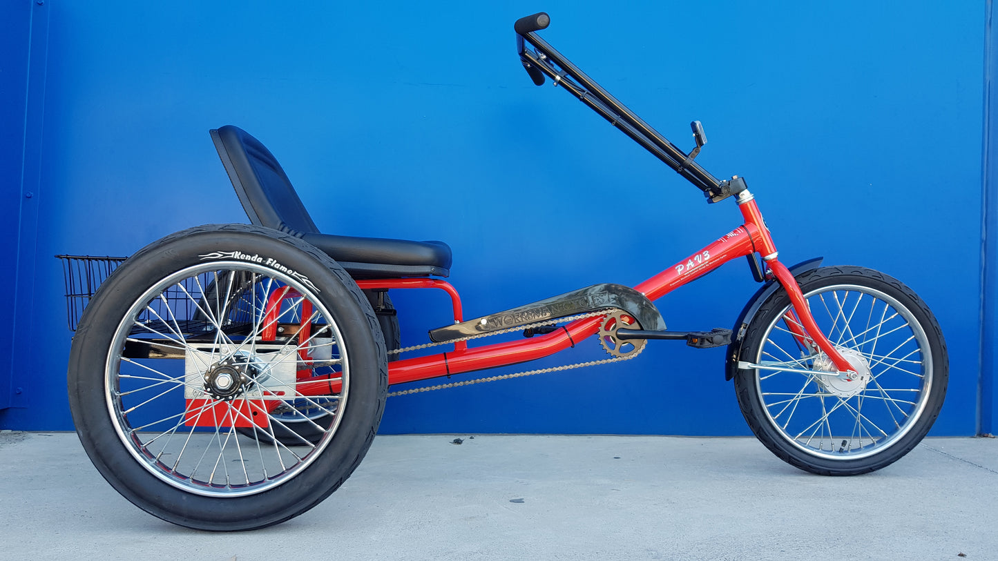 Red Worksman PLR Low Rider Electric Tricycle