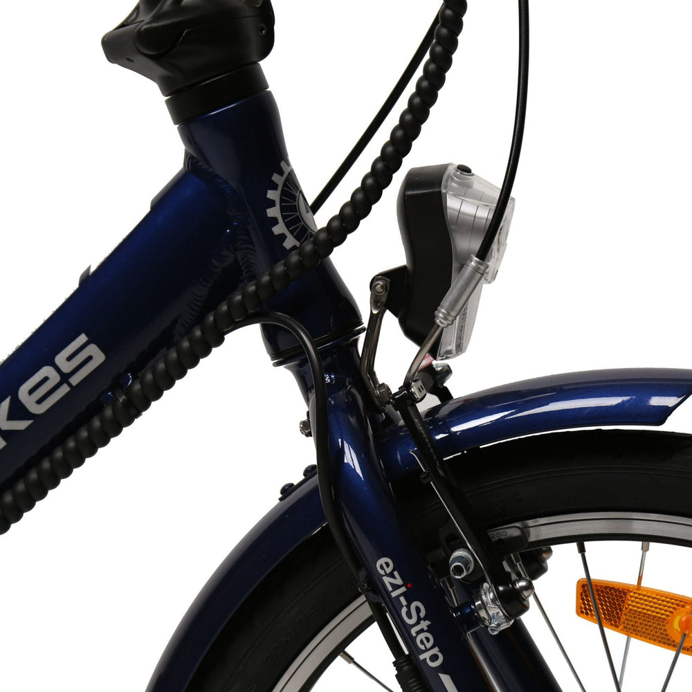 
                      
                        Close up of the front of a BF ezi-Fold 20" Electric Bike
                      
                    