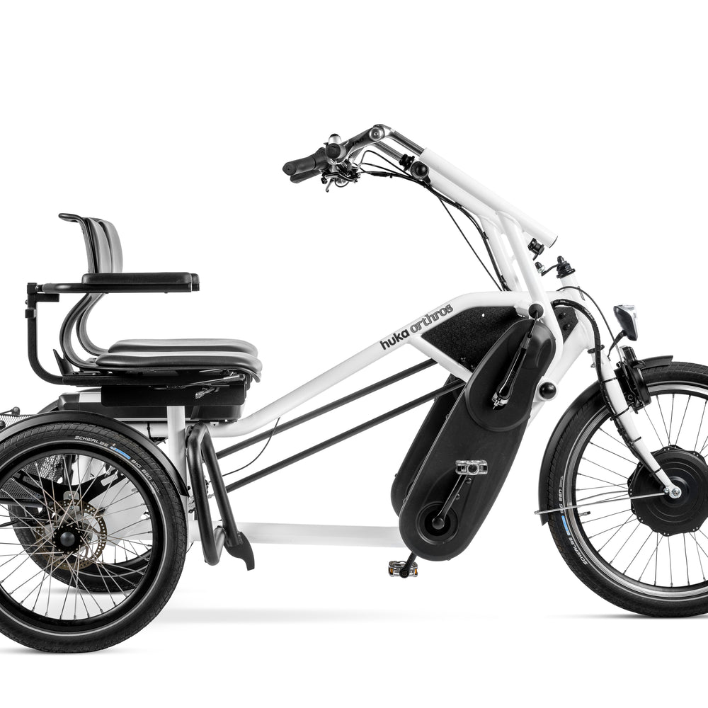 
                      
                        White Huka Orthros Tandem Tricycle
                      
                    