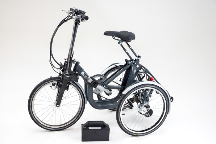 
                      
                        Black partly folded Di Blasi Folding Tricycle
                      
                    