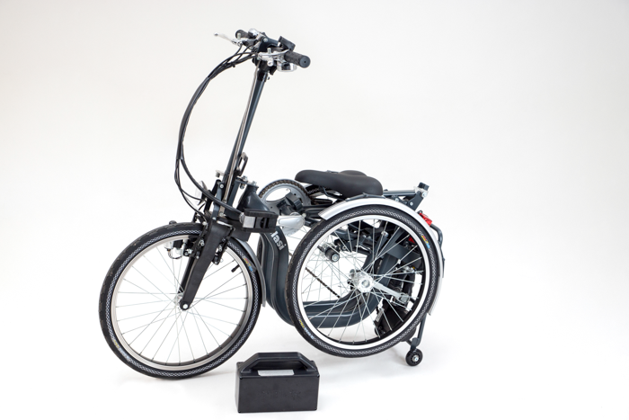 
                      
                        Half folded black Di Blasi Folding Tricycle
                      
                    