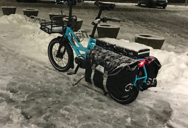 
                      
                        blue Information on the Tern GSD S10 LX Electric Cargo ebike in the snow
                      
                    