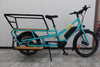 Aqua coloured Tribe Bikes Evamos Longtail Cargo Bike